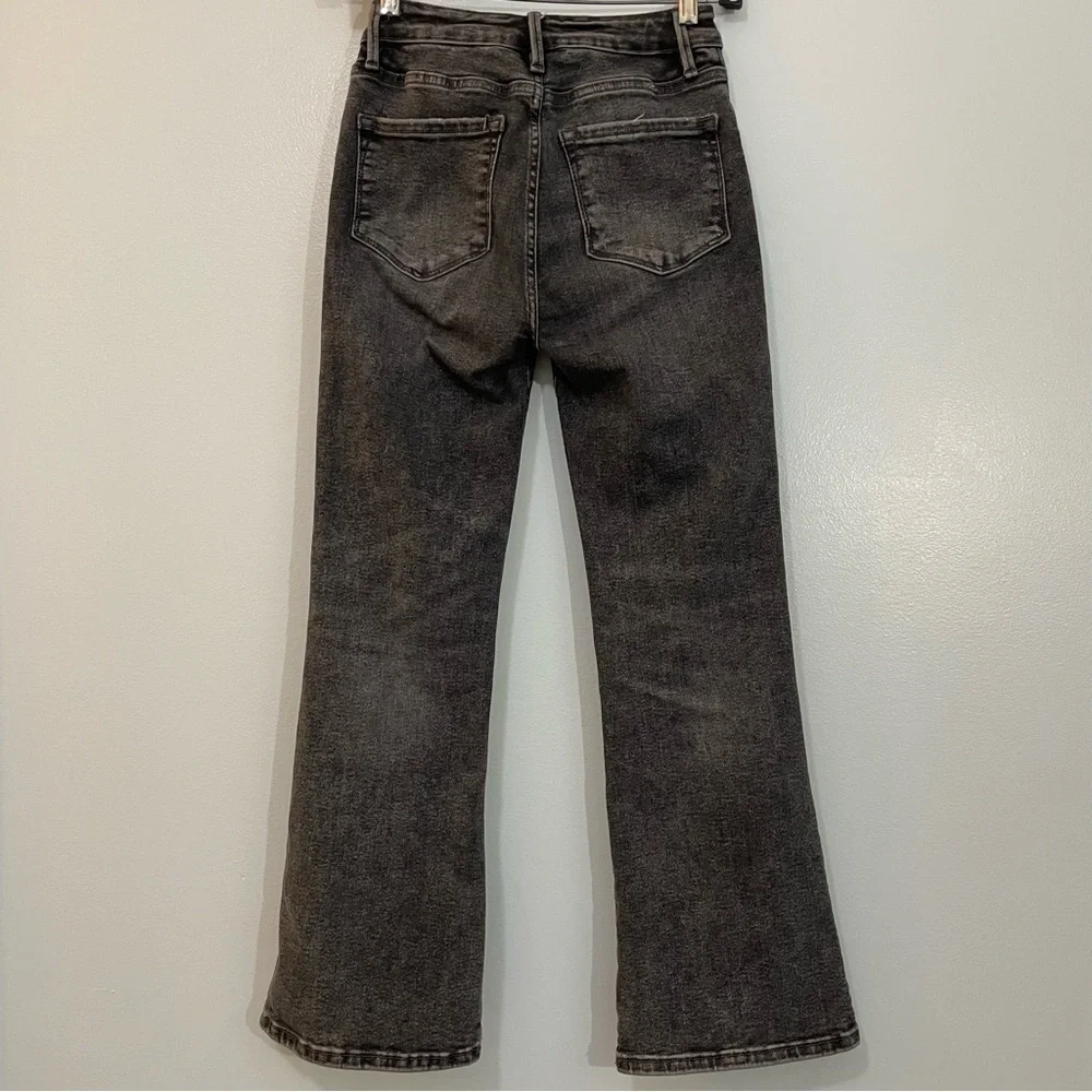Frame Denim Black Gray Mini Boot Jeans